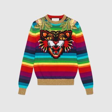 Gucci Embroidered Wool Knitted Top
