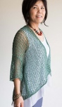 Open knit mesh cardigan. Knitting pattern: Cloud Cover by Yumiko Alexander