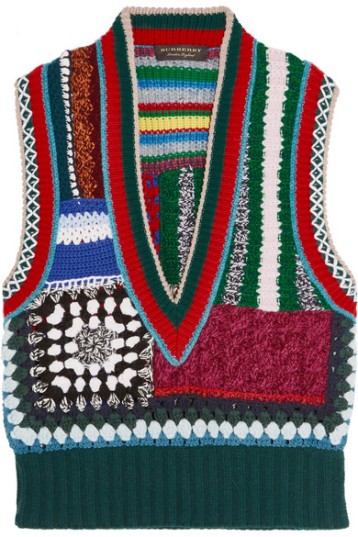 Burberry Patchwork Crocheted Vest (from net-a-porter) SS2018