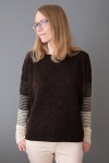 Oversized drop shoulder sweater with extra long, gradient sleeves detail, designed by Suvi Simola.