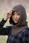 Chunky knit hood by Vanessa Ewing.
